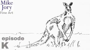Five Minute Kangaroo Drawing - Animal Alphabet Challenge - Episode K